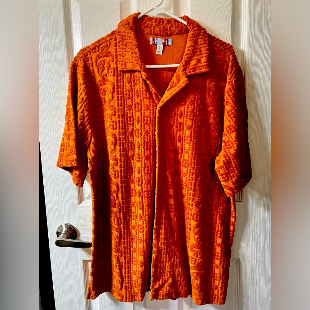 Velvet Pattern Button Down Tee